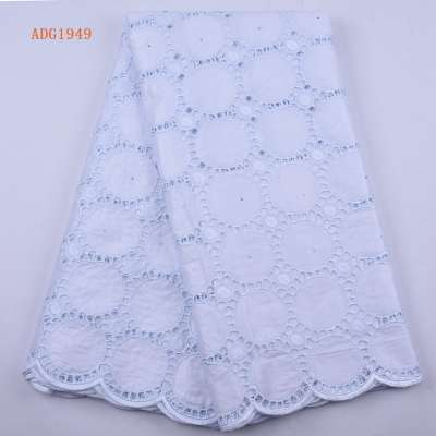 White Latest African Bazin Riche Lace Fabric 2020 High Quality Lace Cotton Basin Riche Fabric For Wedding Party Dress 1949